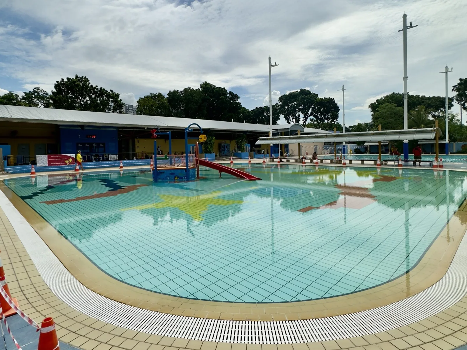 Wading pool with slide for children at Geylang East Swimming Complex